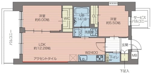 201号室 Type A 2LDK（53.93㎡）- 角部屋・2面採光設計