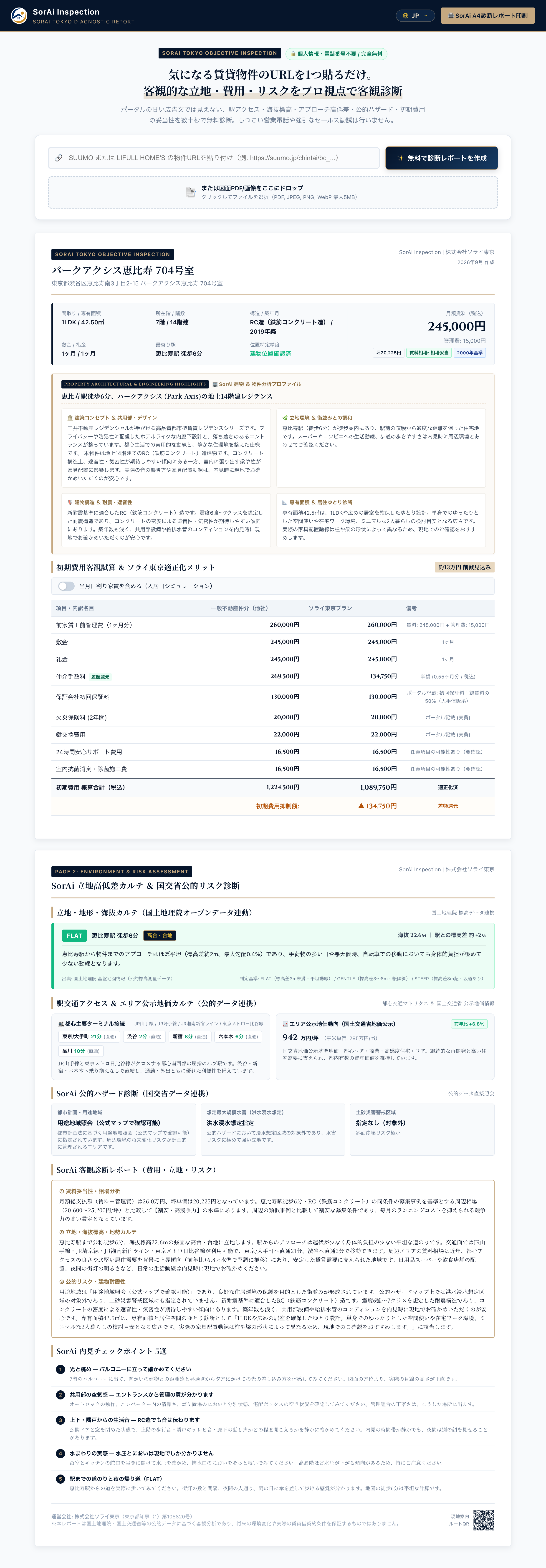 SorAi インスペクション 診断レポート全体俯瞰